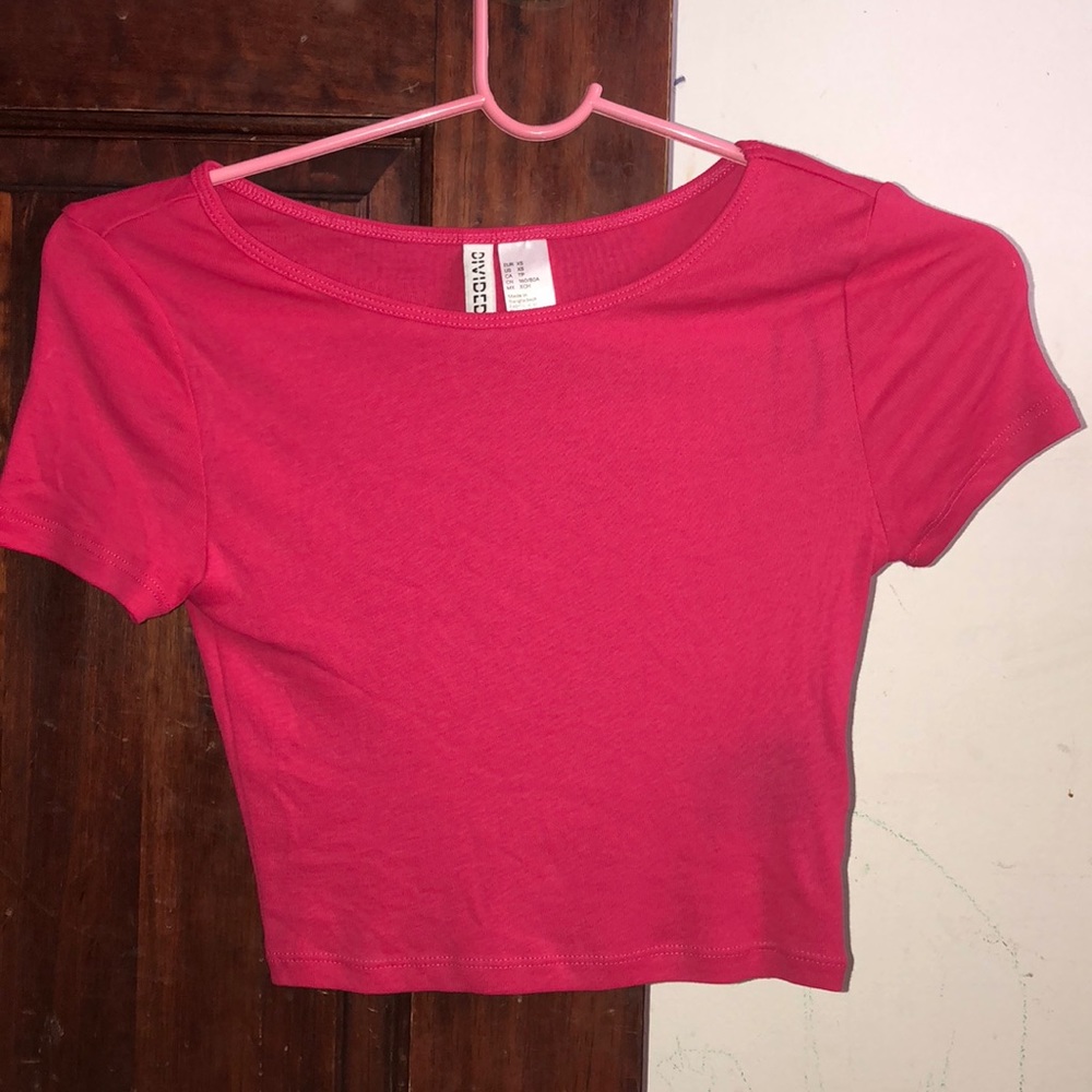A pink crop top